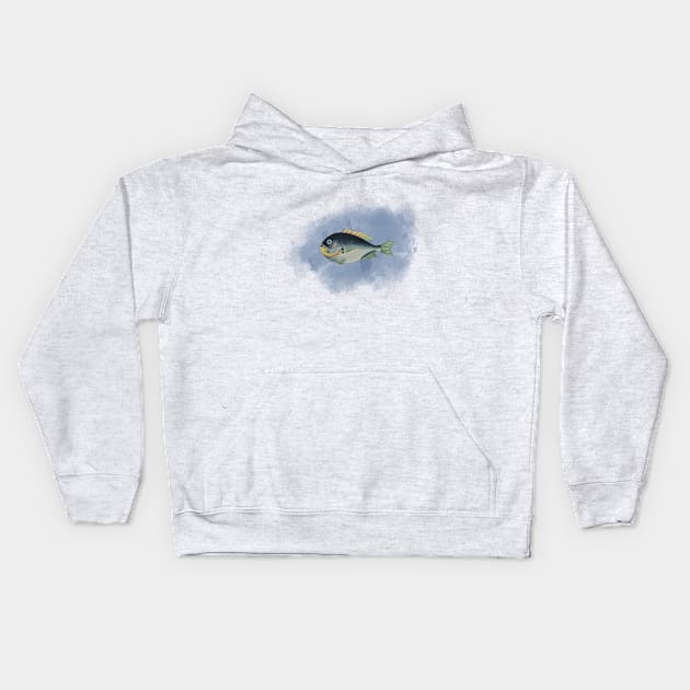 Big Fat Blue Fish Kids Hoodie by MoPaws